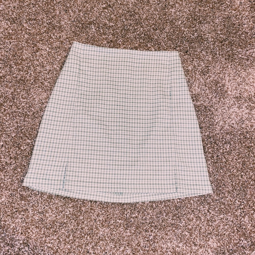 green plaid cara skirt